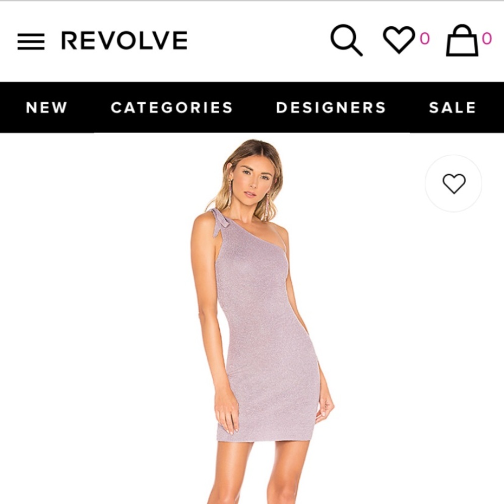 Revolve One Shoulder Dress in Lavender brand new